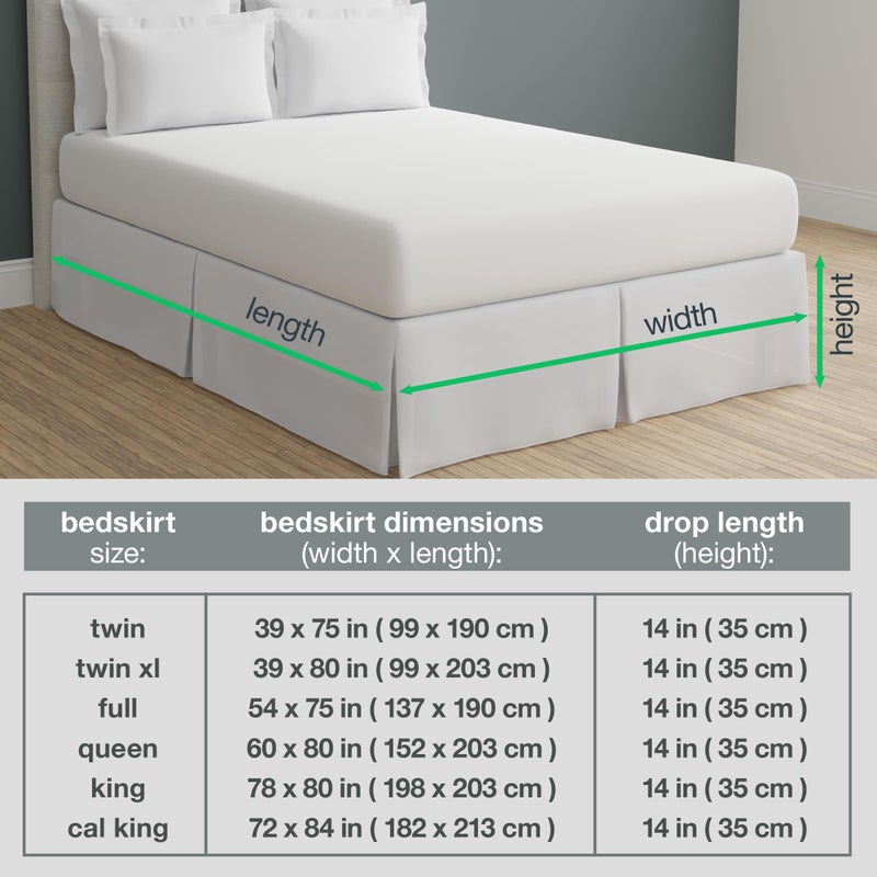Bed Maker's Bed Makerâ€™s Never Lift Your Mattress Microfiber Wrap-Around Bed Skirt, Gathered Ruffled Style, Classic 14 Inch Drop Length, King, White - Image 3